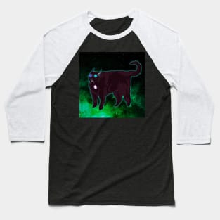 cat space demon art neon animal parody Baseball T-Shirt